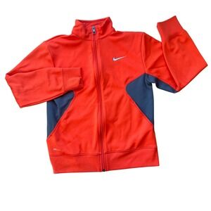 Nike Dri-fit Track full zip Jacket Boys Large Orange streetwear sportswear